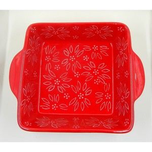 Temp-tations by Tara Old World Basket Weave Red Square Baker 1.5 Qt